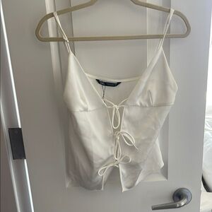 Elegant White Spaghetti Strap Top